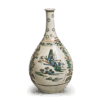 色绘山水纹德利