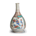 色绘狮子牡丹纹酒壶