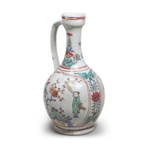 彩绘梅树人物纹水注