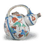 色绘葡萄鸟纹酒壶