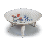 色绘菊纹三足盘