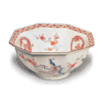 色绘花鸟团龙纹盆