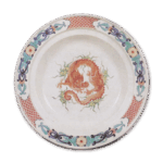 色绘菊唐草龙纹盘