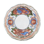 色绘龙凤唐花纹盘 元禄十二年铭