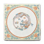 色绘团龙纹陶板