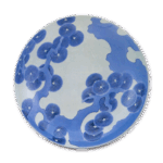 蓝釉岛染付松纹三足尺皿