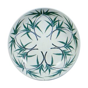 锅岛彩绘竹叶纹盘