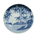 锅岛青花竹流水纹盘