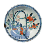 锅岛色绘椿壶纹盘