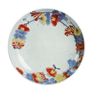 锅岛彩绘山茶花衔接纹盘