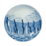 锅岛染付堰纹盘