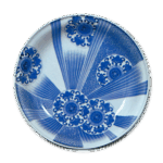 锅岛青花唐花放射纹盘