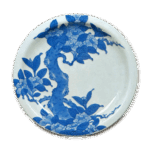 锅岛蓝绘山茶纹盘