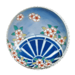 锅岛色绘樱花御所车纹盘