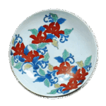 锅岛彩绘牡丹纹盘