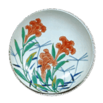 锅岛色绘鸡头纹盘