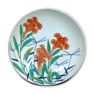 锅岛色绘鸡头纹盘