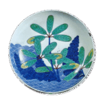 锅岛色绘让叶羊齿纹盘