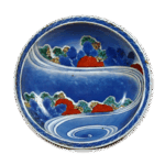 锅岛彩绘菊流水纹盘