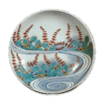 锅岛彩绘水草流水纹盘