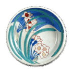 锅岛彩绘水仙青海波纹盘