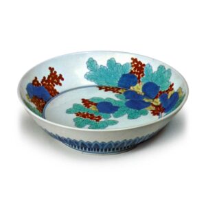 锅岛彩绘水草纹盘