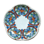 锅岛彩绘唐花纹盘