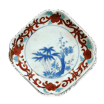 锅岛彩绘梅竹纹四方盘