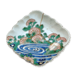 锅岛色绘菊流水纹盘