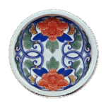 锅岛色绘唐草纹盘