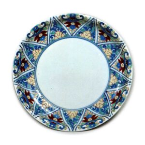 锅岛彩绘唐花纹盘