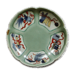 锅岛青瓷彩绘宝尽纹盘