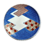 锅岛彩绘纱绫纹盘