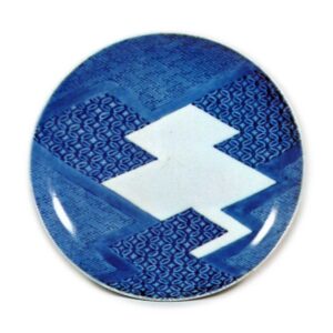 锅岛蓝绘纱绫纹盘