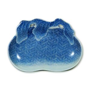 锅岛青花纱绞纹小碟