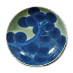 锅岛青瓷染付松青海波纹盘