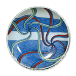 锅岛色绘布晒纹盘