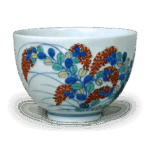 锅岛色绘萩纹小碗