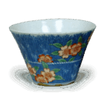 锅岛色绘樱柴垣纹小碗