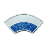 锅岛青花流水纹扇形盘