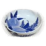 锅岛染付桃纹盆