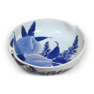 锅岛染付桃纹盆