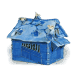 锅岛染付葛屋形香炉