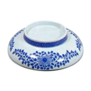 锅岛青瓷染付水车纹盘