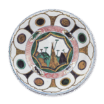 古九谷色绘网干莲瓣纹大碗