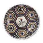 古九谷色绘龟甲菊流水纹大盘