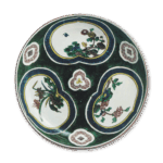 古九谷色绘牡丹菖蒲菊纹大盘