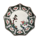 古九谷彩绘唐子游文九角大盘