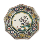 古九谷色绘松鹰纹九角大盘
