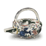 古九谷色绘狮子牡丹纹酒壶